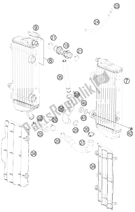 All parts for the Cooling System of the KTM 450 SX F Europe 2011