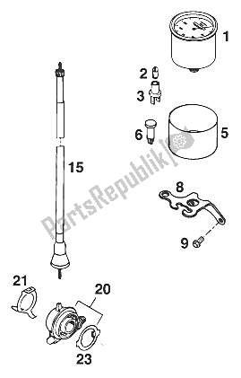 All parts for the Speedometer Vdo 125-360 Exc'96 of the KTM 125 EXC M O USA 1996