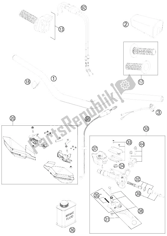 Todas las partes para Manillar, Controles de KTM 250 SX F Musquin Replica 11 Europe 2011