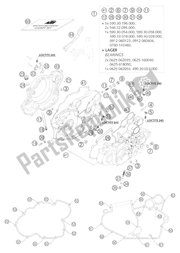 Tutte le parti per il Cofano Motore 450/525 Mq del KTM 525 SMR Europe 2004