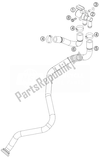 All parts for the Secondary Air System Sas of the KTM 690 Supermoto Black Australia United Kingdom 2007