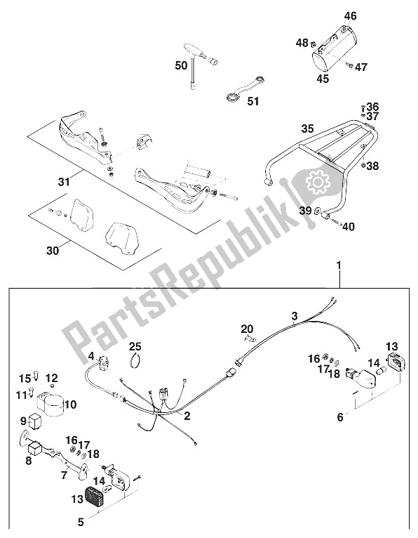 Todas las partes para Accesorios 250-360 '97 de KTM 300 EGS M ö 12 KW Europe 742670 1997