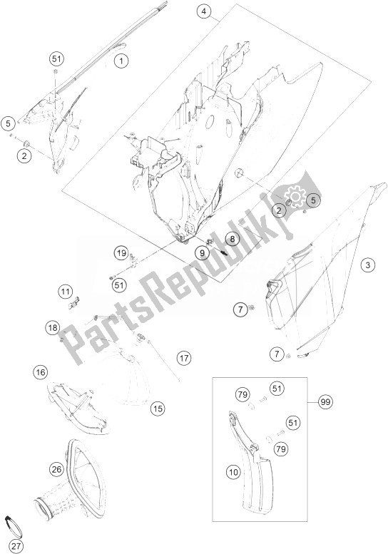 Todas las partes para Filtro De Aire de KTM 250 SX F USA 2014