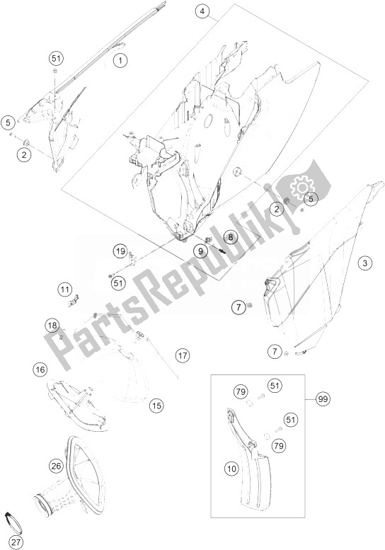 Todas las partes para Filtro De Aire de KTM 250 XC F USA 2014