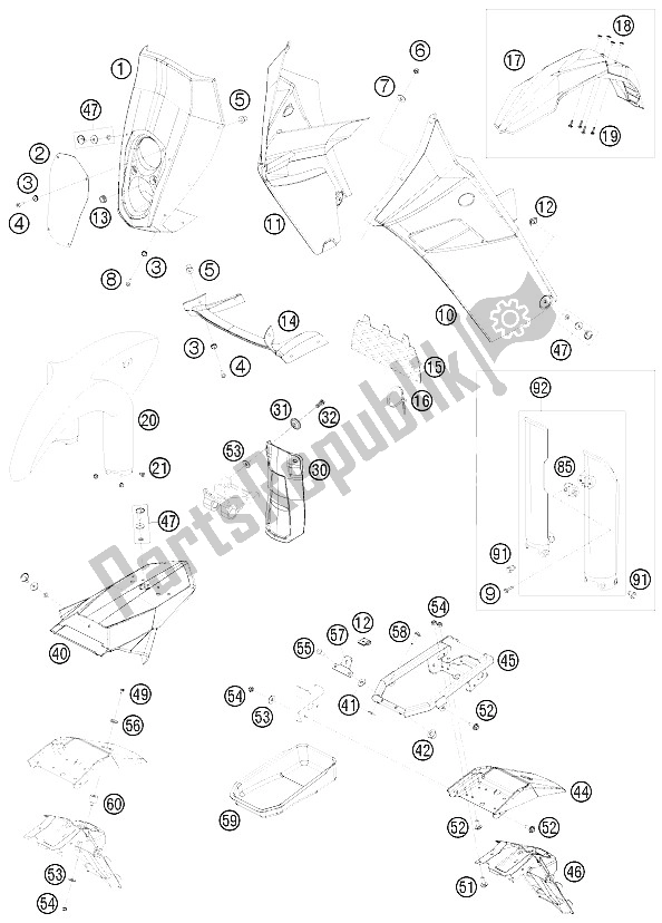 Wszystkie części do Maska, B? Otniki KTM 690 Rally Factory Replica Europe 2009