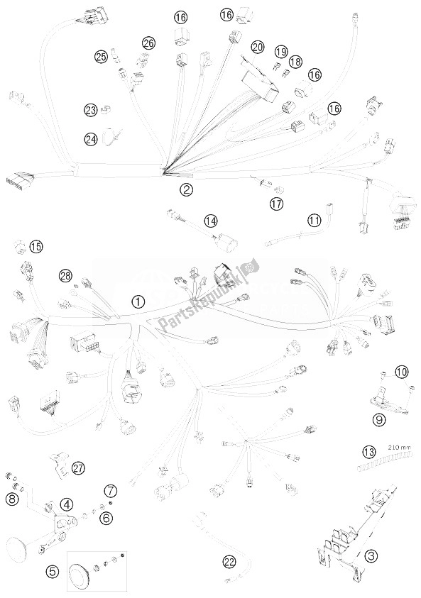Todas las partes para Arnés De Cableado de KTM 1190 RC8 Orange Australia 2010