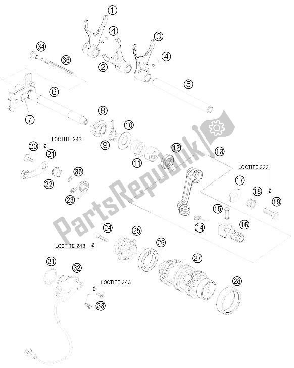 Todas las partes para Mecanismo De Cambio de KTM 690 Rally Factory Replica Europe 2009