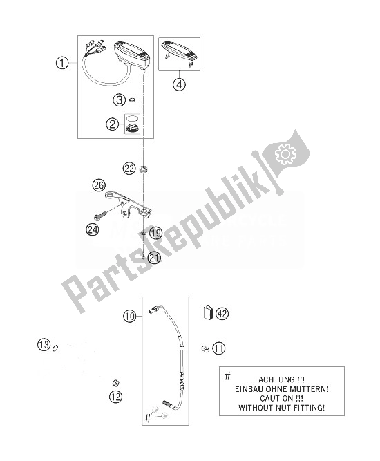 Tutte le parti per il Tachimetro del KTM 250 XC W South Africa 2007