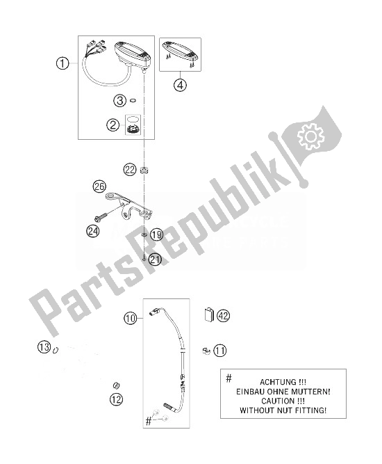 Tutte le parti per il Tachimetro del KTM 450 XC W USA 2007