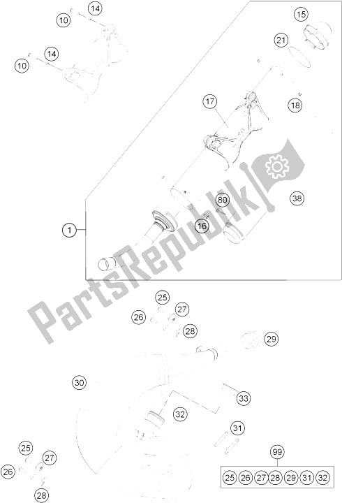 All parts for the Exhaust System of the KTM 300 EXC E SIX Days Europe 2011