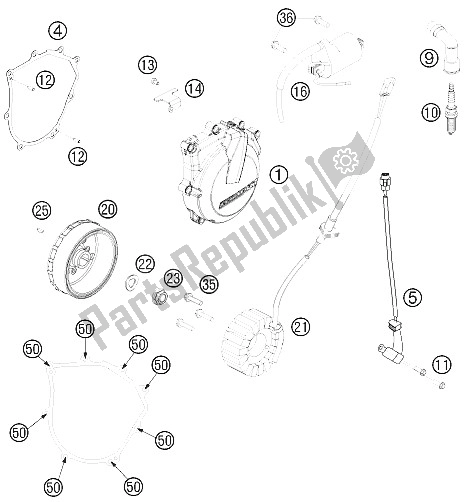Todas as partes de Sistema De Ignição do KTM 500 EXC Europe 2012