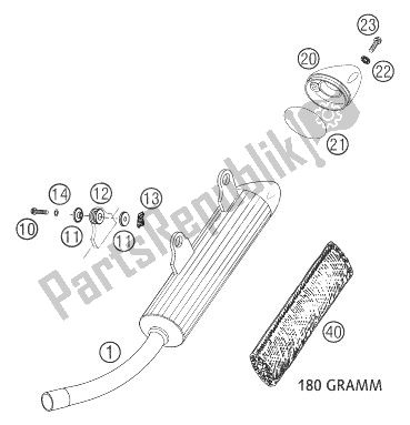 All parts for the Silencer 250 Sx of the KTM 250 SX Europe 2003