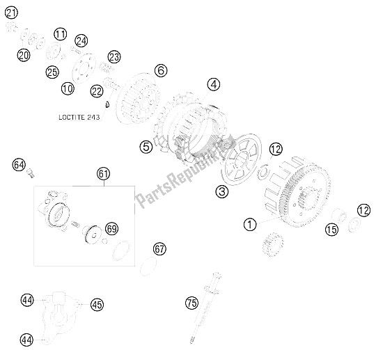 Todas las partes para Embrague de KTM 65 XC USA 2008