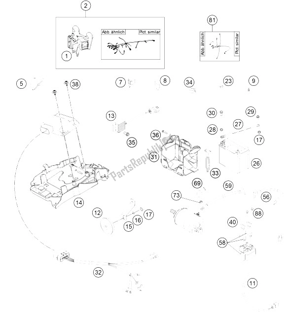 All parts for the Wiring Harness of the KTM 250 EXC SIX Days Europe 2015