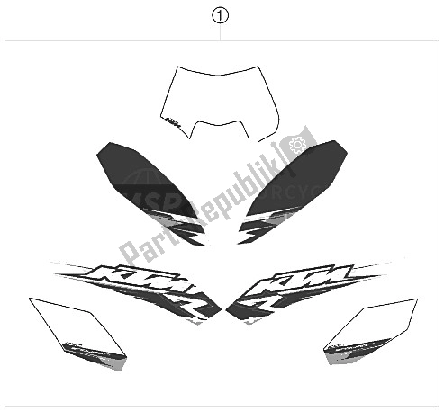 All parts for the Decal of the KTM 690 Enduro R 09 USA 2009