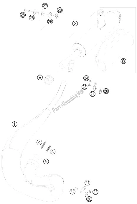 Tutte le parti per il Impianto Di Scarico del KTM 50 SX Europe 6003H4 2008