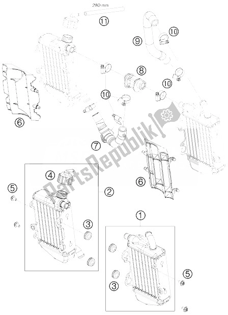 Toutes les pièces pour le Système De Refroidissement du KTM 65 SX Europe 2010