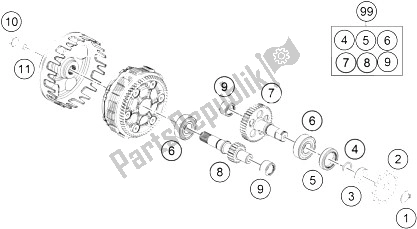 All parts for the Transmission of the KTM 50 SX Europe 2016