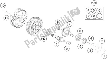 All parts for the Transmission of the KTM 50 SX Mini Europe 2016