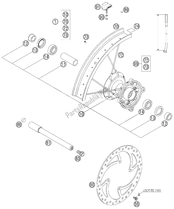 Todas las partes para Rueda Delantera 85 Sx de KTM 85 SX 17 14 Europe 2005