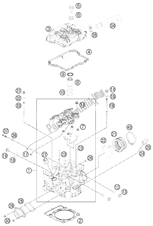 Toutes les pièces pour le Culasse du KTM 350 EXC F USA 2015