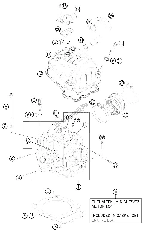 Todas las partes para Cabeza De Cilindro de KTM 690 Enduro R USA 2011