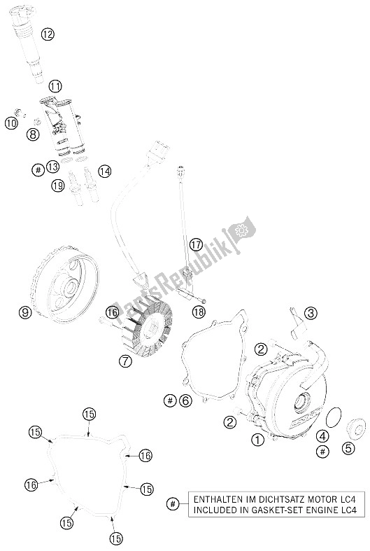 All parts for the Ignition System of the KTM 690 Duke White Australia United Kingdom 2012