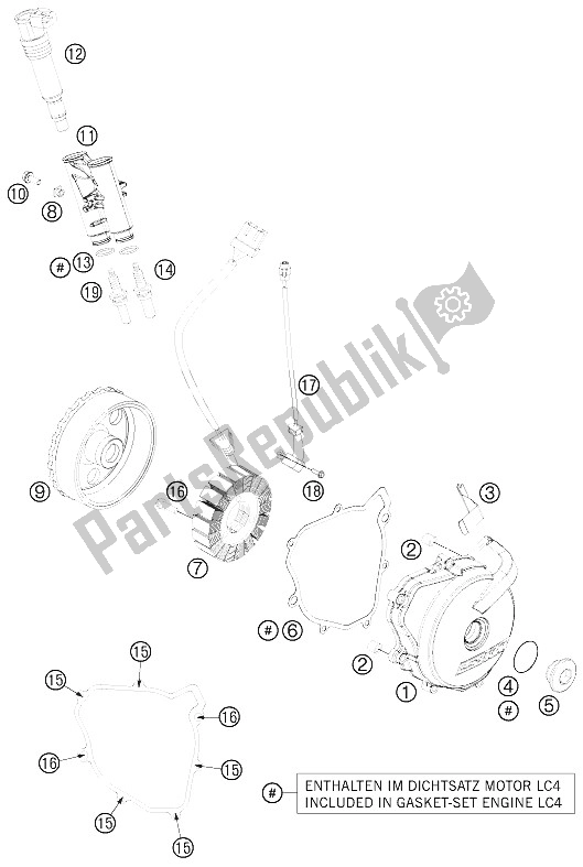 Todas las partes para Sistema De Encendido de KTM 690 Duke White CKD Malaysia 2012