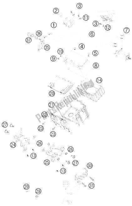 Tutte le parti per il Scatola Batteria del KTM 990 Adventure S Australia United Kingdom 2006