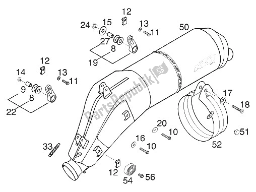 Tutte le parti per il Silenziatore 400/620/640 Lc4 200 del KTM 400 LC4 E Europe 932606 2000