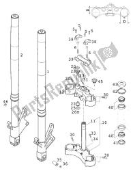 fourche avant - potence de direction wp 640 duke 20