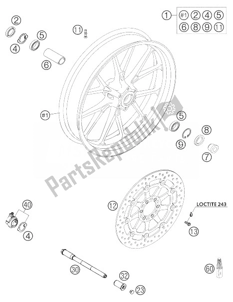 Wszystkie części do Ko? O Przednie Brembo 640 Duke Ii KTM 640 Duke II Yellow United Kingdom 2004