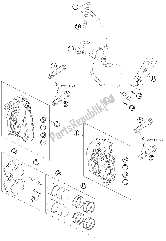 Todas las partes para Pinza De Freno Delantera de KTM 950 Supermoto Black Europe 2006