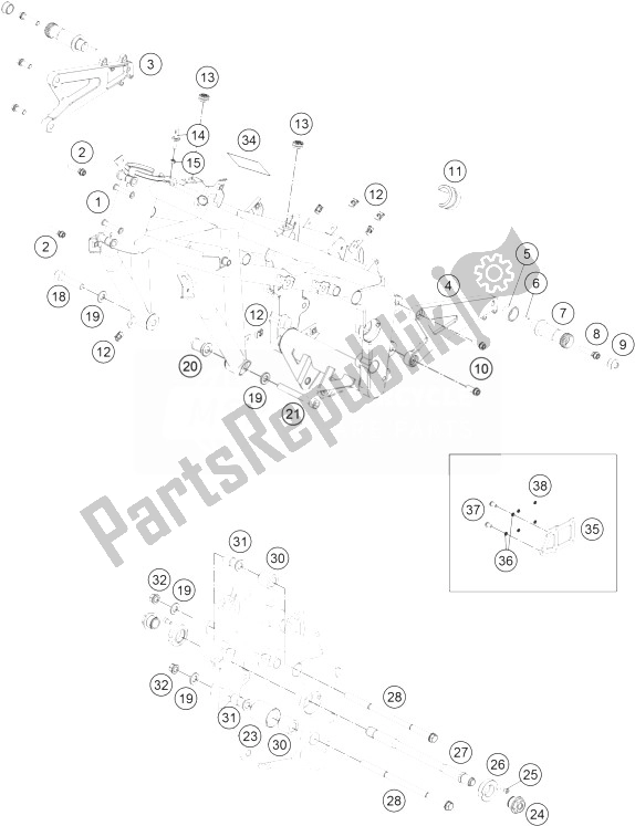All parts for the Frame of the KTM RC 250 R Europe 2014