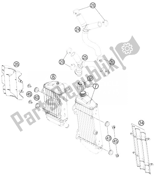 Toutes les pièces pour le Système De Refroidissement du KTM 85 SXS 17 14 USA 2014