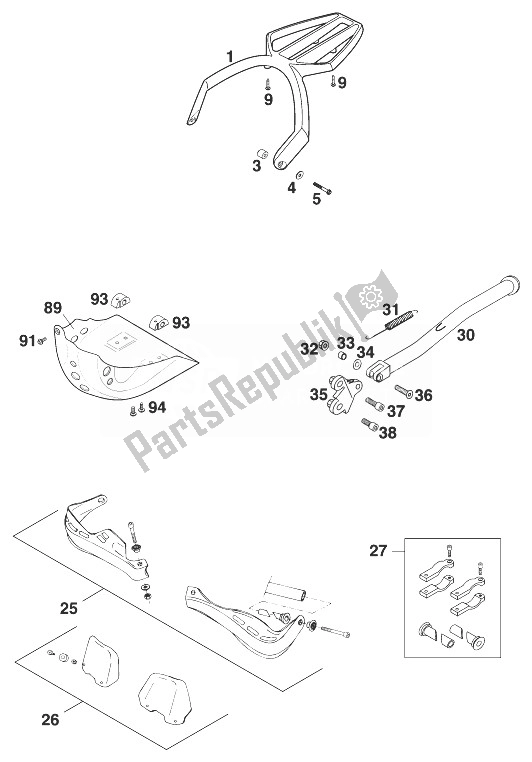 All parts for the Accessories 400/620 Sc '99 of the KTM 400 SUP Comp 20 KW Europe 1999