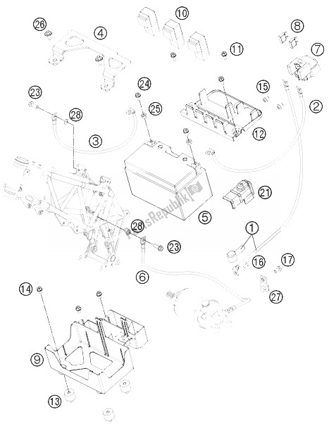 Toutes les pièces pour le Batterie du KTM 690 Enduro R USA 2013