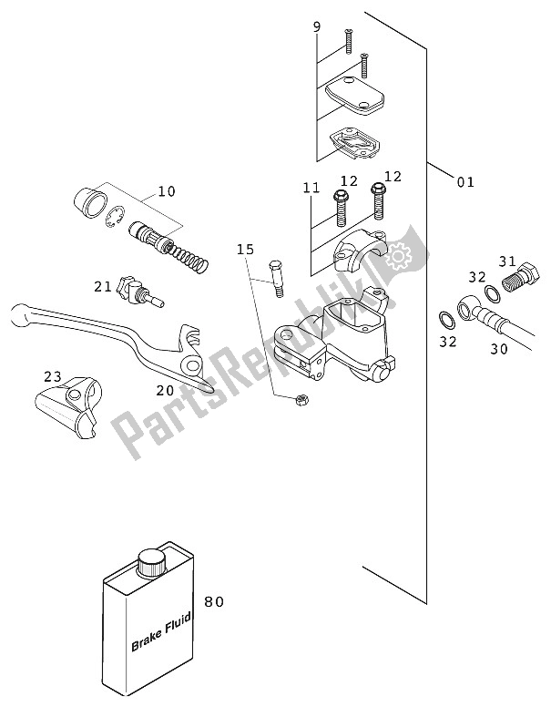 All parts for the Rear Brake Control Rallye 2000 of the KTM 660 Rallye Europe 2000