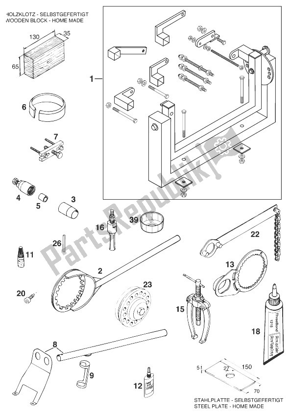 All parts for the Special Tools Lc4 '99 of the KTM 620 SUP Comp 20 KW Europe 1999