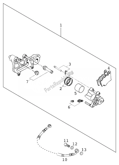 All parts for the Brake Caliper Rear Lc4 '98 of the KTM 620 SUP Comp 20 KW Europe 1999