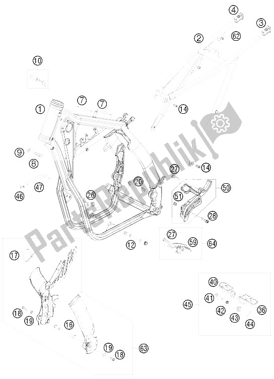 Tutte le parti per il Telaio del KTM 450 EXC Factory Edit Europe 2011
