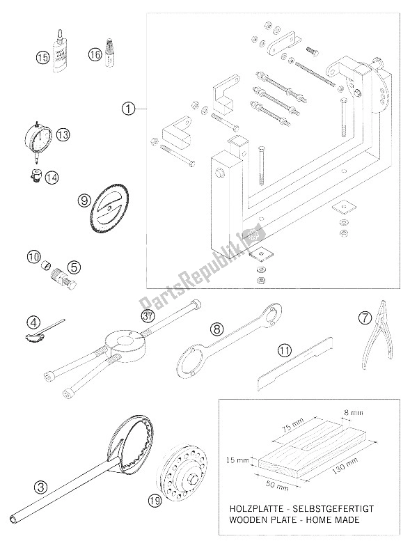 All parts for the Special Tools of the KTM 250 EXC Australia 2006