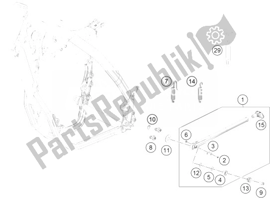 All parts for the Side / Center Stand of the KTM 350 EXC F USA 2014