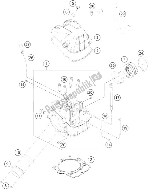 Wszystkie części do G? Owica Cylindra KTM 450 SX F USA 2015