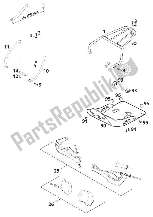 Tutte le parti per il Accessori 400/620/640 Lc4 2000 del KTM 400 LC4 E USA 2000