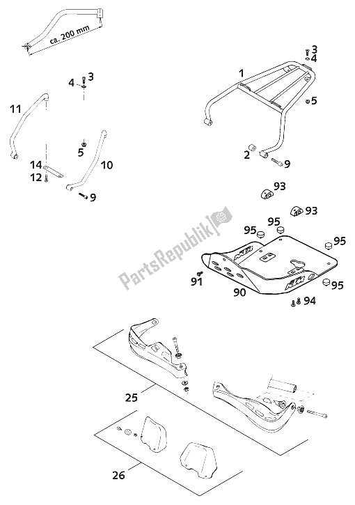 Toutes les pièces pour le Accessoires 400/620/640 Lc4 2000 du KTM 640 LC E Australia 2000