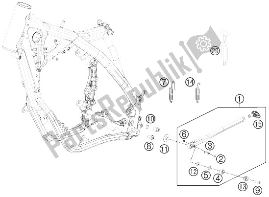 All parts for the Side / Center Stand of the KTM 150 XC USA 2013