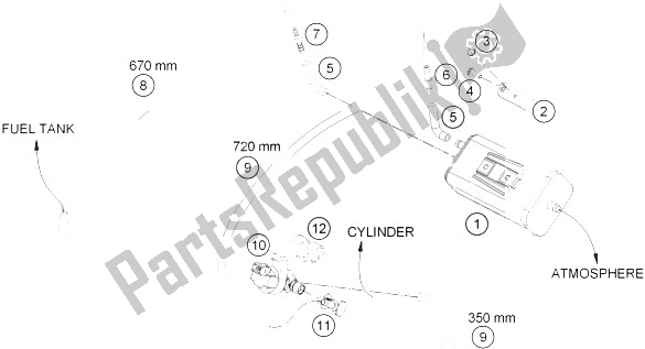 Tutte le parti per il Contenitore Per Evaporazione del KTM 690 Duke Black ABS USA 2015