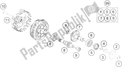 All parts for the Transmission of the KTM 50 SX Mini Europe 2014