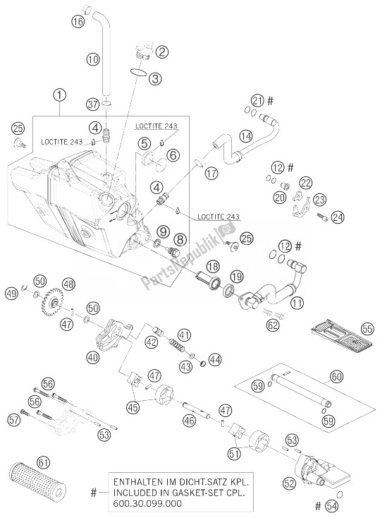 Tutte le parti per il Sistema Di Lubrificazione del KTM 950 Superenduro R USA 2007